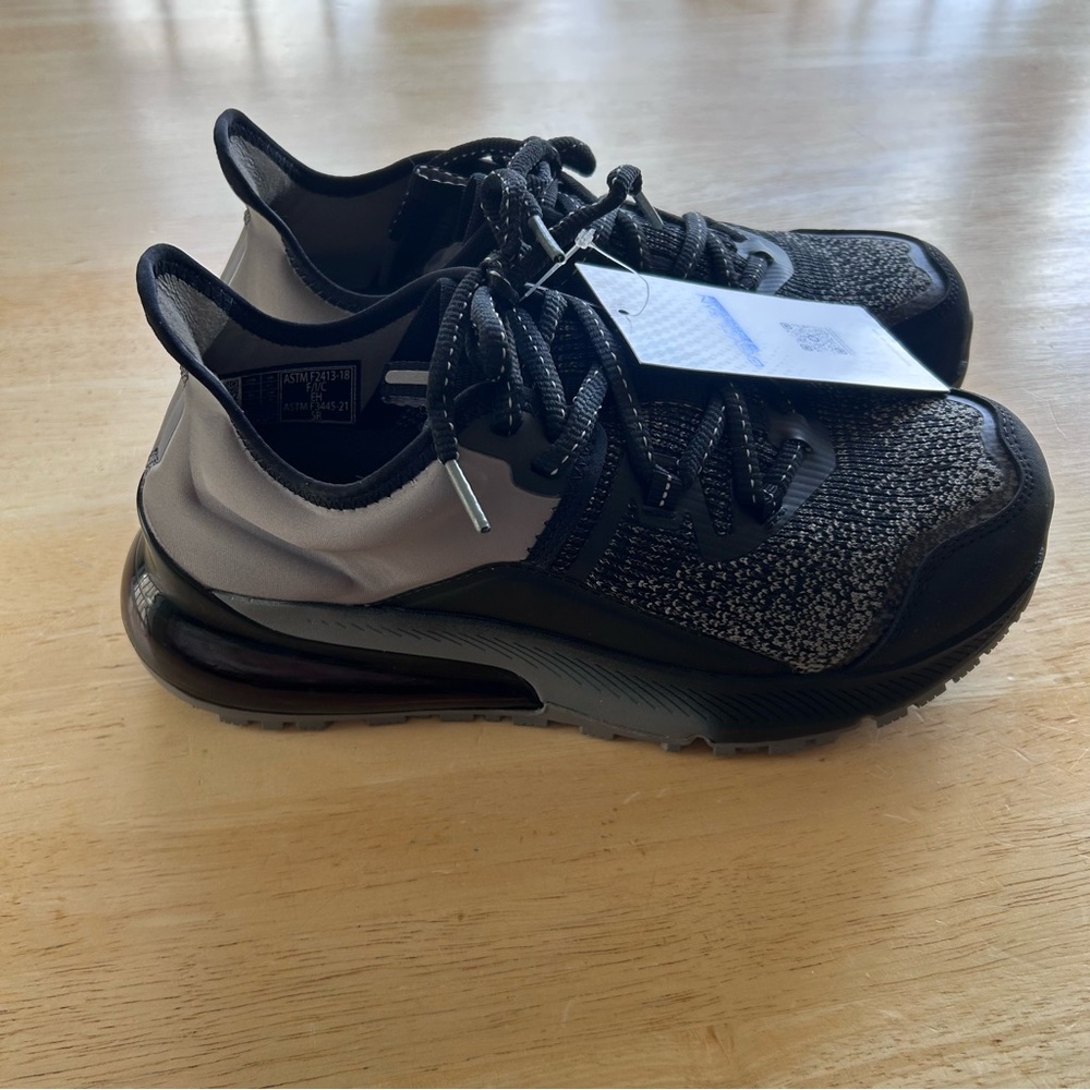 Shoes For Crews Black and Gray Athletic Shoes with Knit Upper